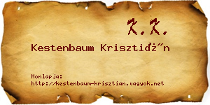 Kestenbaum Krisztián névjegykártya